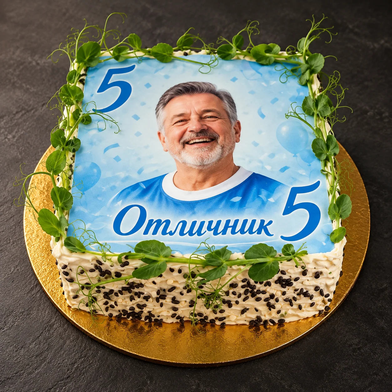 Дизайнерский торт «Юбилейный портрет»