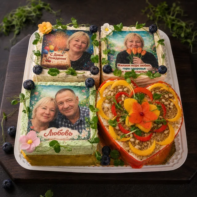 Скандинавское ассорти c Вашими фото (вкусы на выбор) - 4 бенто — 3000 г